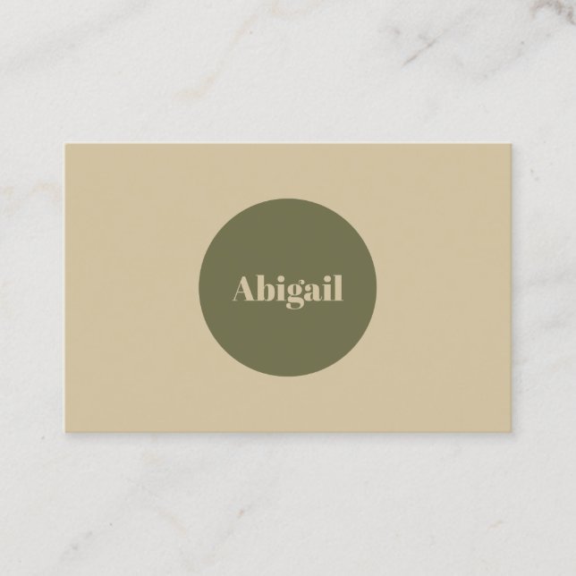 Carte de visite de la Branche Olive Ovale moderne (Devant)