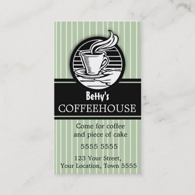 Carte de visite de la cafétéria (Devant)
