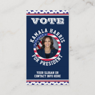 Carte de visite de la campagne politique de Kamala
