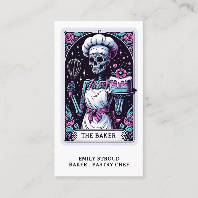 Carte de visite de la carte Tarot du traiteur Bake (Devant)