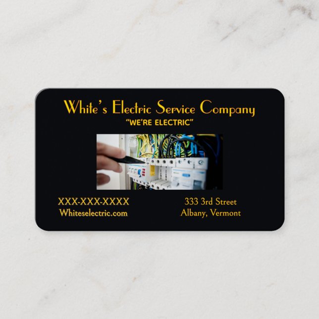 Carte de visite de la « Electric Service Company » (Devant)