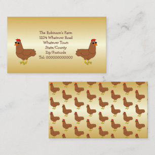 Carte de visite de la ferme de design de poulet
