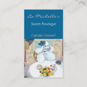 Carte de visite de la fête du thé de Cupcake