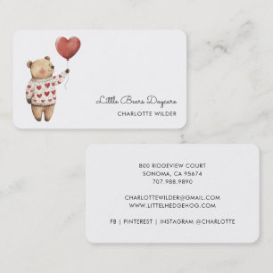Carte de visite de la garderie Cute Little Bear