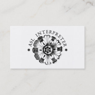 Carte de visite de la langue des signes américaine