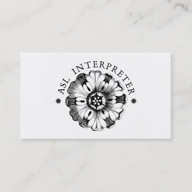 Carte de visite de la langue des signes américaine (Devant)