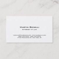 Carte de visite de la loi d'un procureur blanc pur