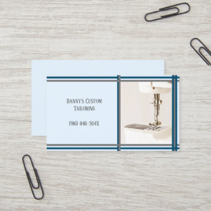 Carte de visite de la machine à coudre Blue Tailor