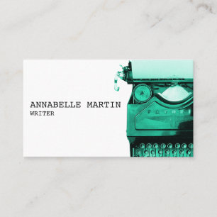 Carte de visite de la machine à écrire Turquoise