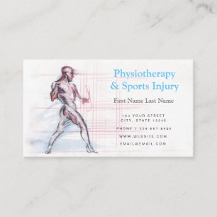 Carte de visite de la physiothérapie et des blessu