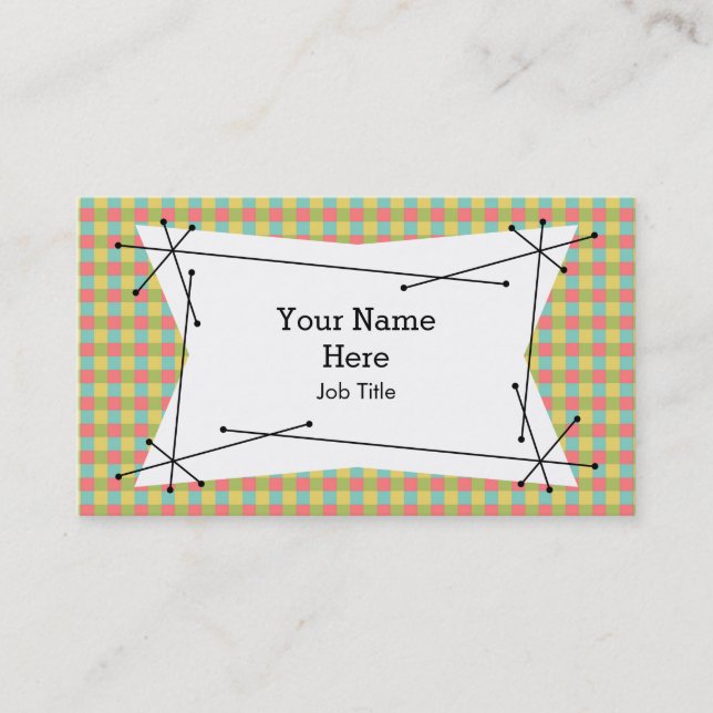 Carte de visite de la plaque Dazzle Check (Devant)