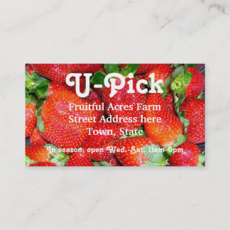 Carte de visite de la saison des fraises