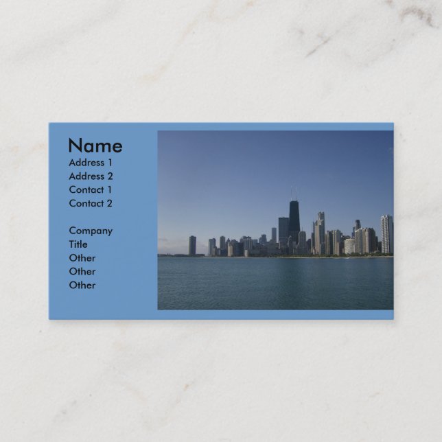 Carte de visite de la skyline de Chicago (Devant)