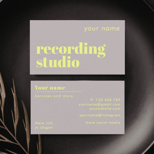 Carte de visite de label de studio d'enregistremen (Créateur téléchargé)