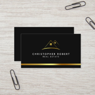Carte de visite de l'agence immobilière avec logo 