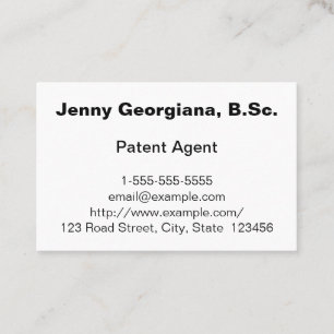 Carte de visite de l'agent de brevets simple et mi