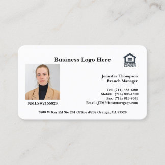 Carte de visite de l'agent de prêt