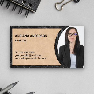 Carte de visite de l'agent immobilier Kraft rustiq