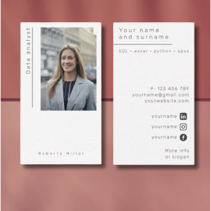 Carte de visite de l'analyseur de données indépend