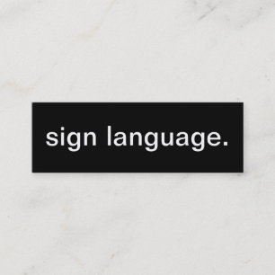 Carte de visite de langue des signes