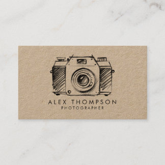 Carte de visite de l'appareil photo Kraft Sketch