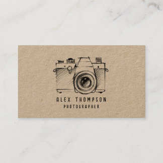 Carte de visite de l'appareil photo Kraft Sketch