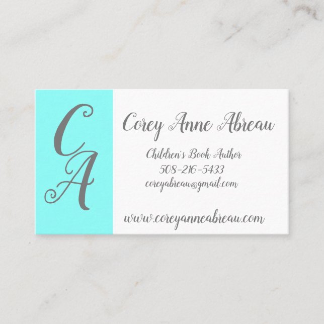 Carte de visite de l'auteur (Devant)