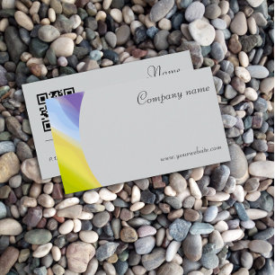 Carte de visite de lavande gris QR abstrait minima