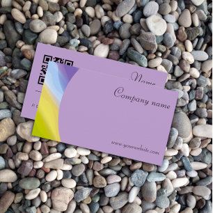 Carte de visite de lavande gris QR abstrait minima