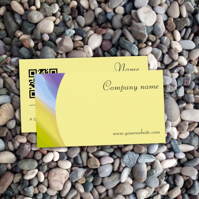 Carte de visite de lavande jaune QR Abstrait (Créateur téléchargé)