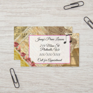Carte de visite de leçons de piano de musique