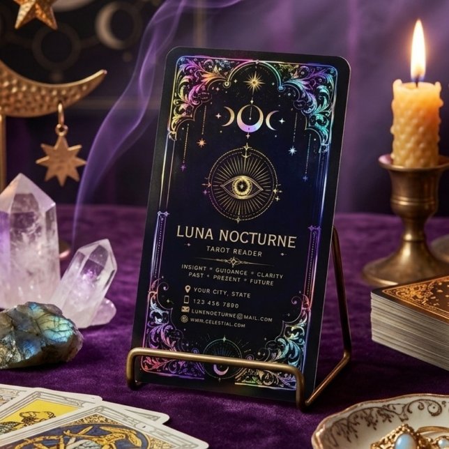 Carte de visite de lecteur de tarot de luxe avec c (Créateur téléchargé)