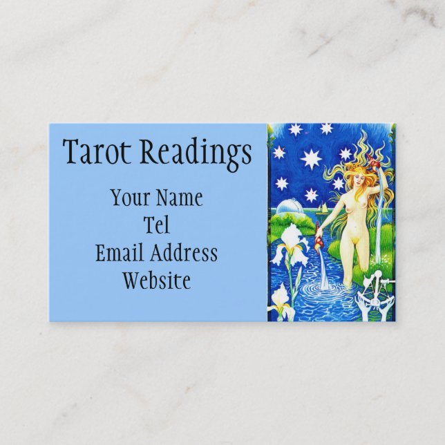 Carte de visite de lecture de tarot d'étoile (Devant)