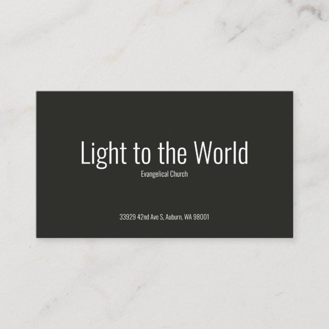 Carte de visite de l'église (Devant)