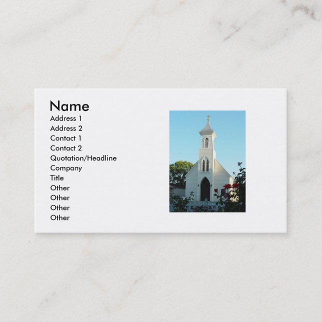 Carte de visite de l'église religieuse (Devant)