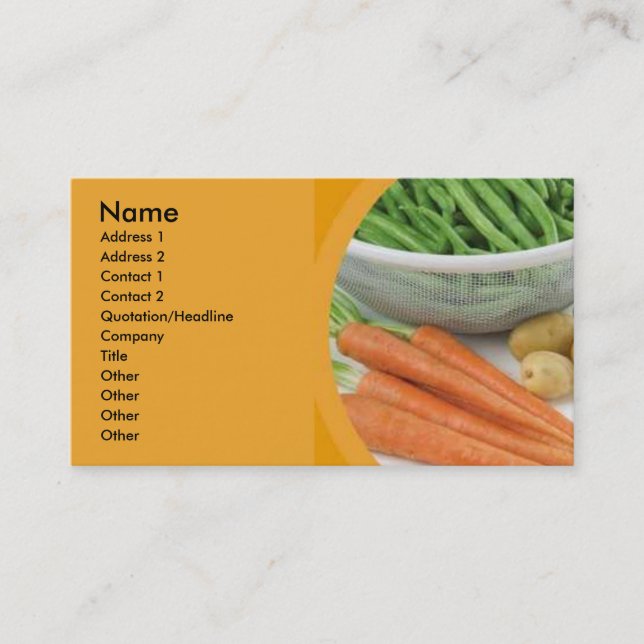 Carte de visite de légumes (Devant)