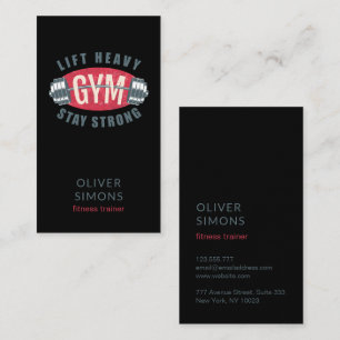 Carte de visite de l'entraîneur Fitness