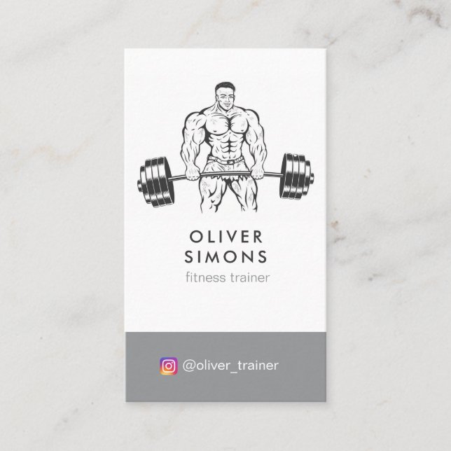 Carte de visite de l'entraîneur Fitness (Devant)