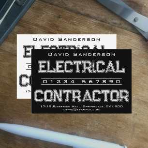 Carte de visite de l'entrepreneur en électricité