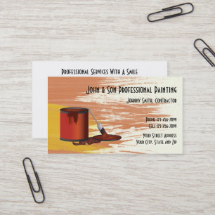 Carte de visite de l'entrepreneur en peinture prof