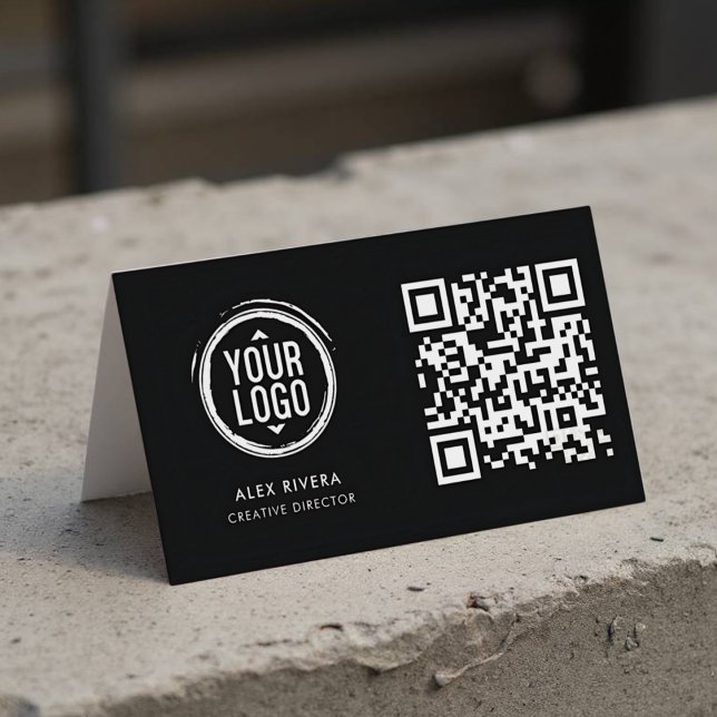 Carte de visite de l'entrepreneur moderne avec log (Modern Business Card - Front)
