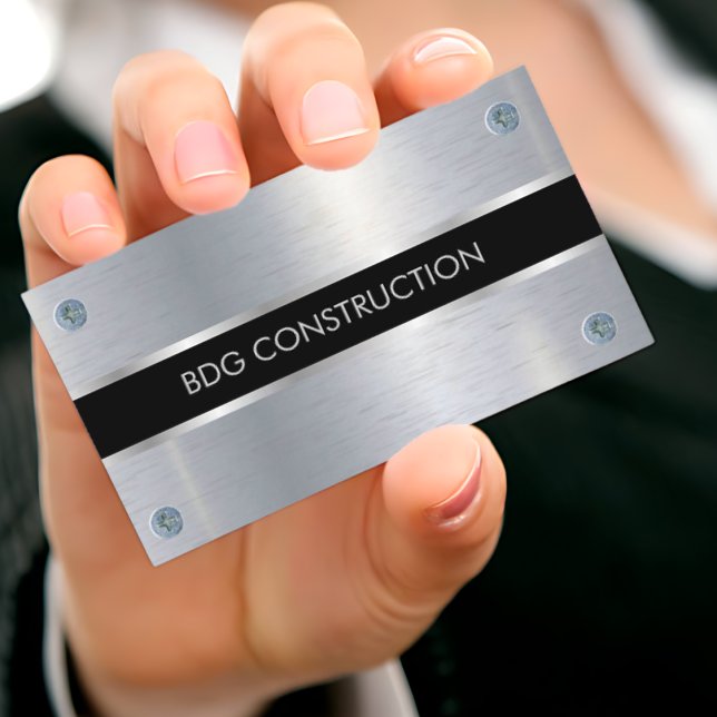 Carte de visite de l'entrepreneur moderne avec log (Modern Contractor Business Card)