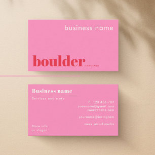 Carte de visite de l'entreprise de magasin Boulder