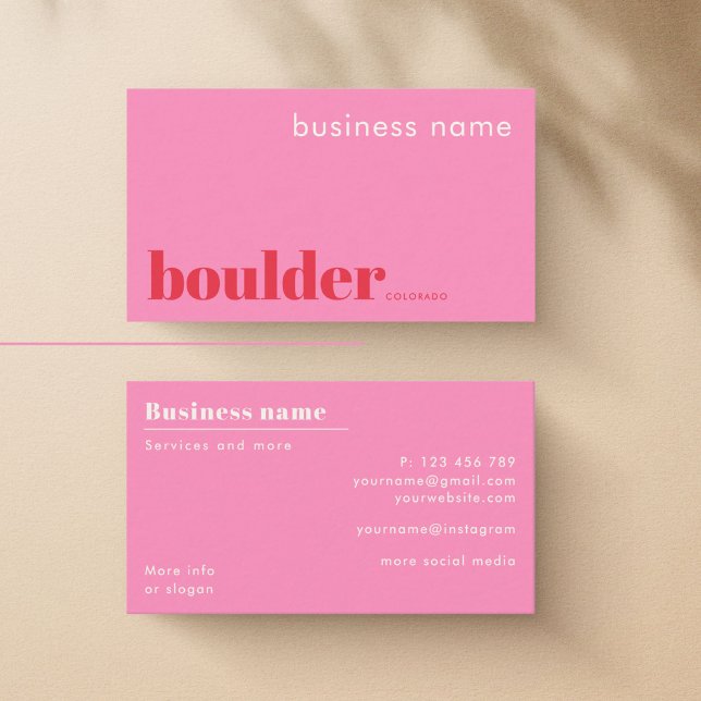 Carte de visite de l'entreprise de magasin Boulder (Créateur téléchargé)