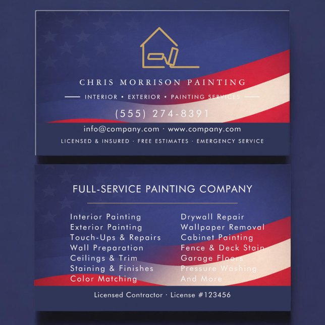 Carte de visite de l'entreprise de peinture Patrio (Créateur téléchargé)