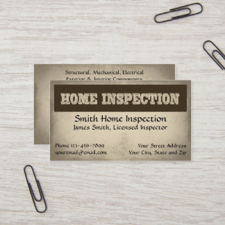 Carte de visite de l'inspecteur d'inspection à dom