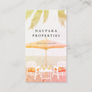 Carte de visite de location de vacances rose