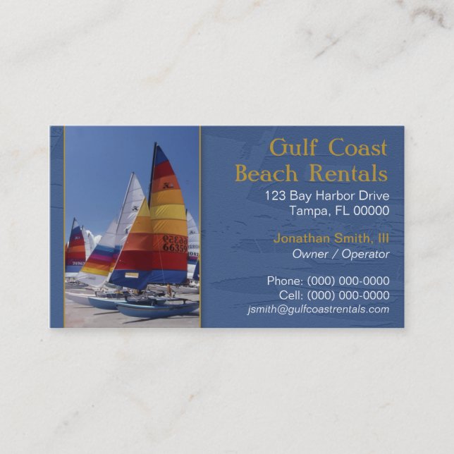 Carte de visite de locations de plage (Devant)