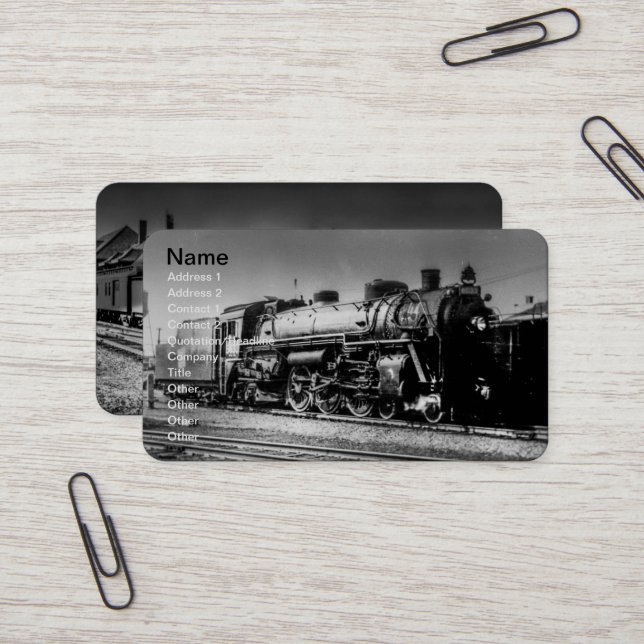 Carte de visite de locomotives Grand Trunk Western (Devant/Arrière en situation)
