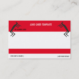 Carte de visite de logo Abstrait Black Kokopelli